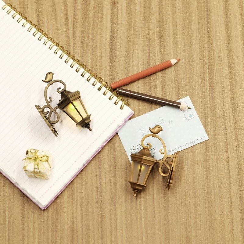 怀旧复古风尚组-温暖壁灯磁铁夹 照亮心情组合(复古铜+古典金) - 冰箱贴/磁贴 - 塑料 卡其色