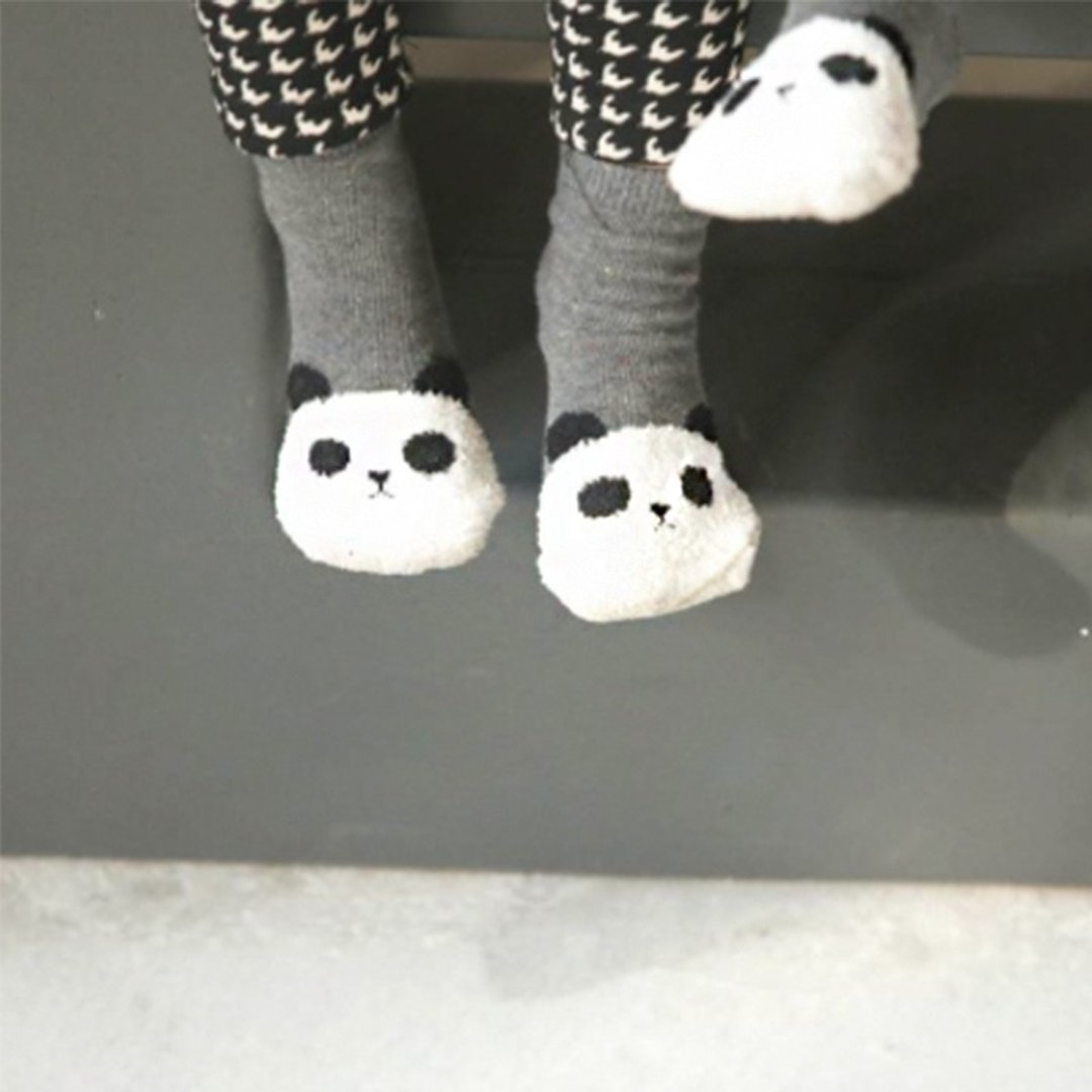 【韩国制】弥之星MiniDressing- (三件组)迷糊Panda儿童弹性袜 - 袜子 - 棉 多色