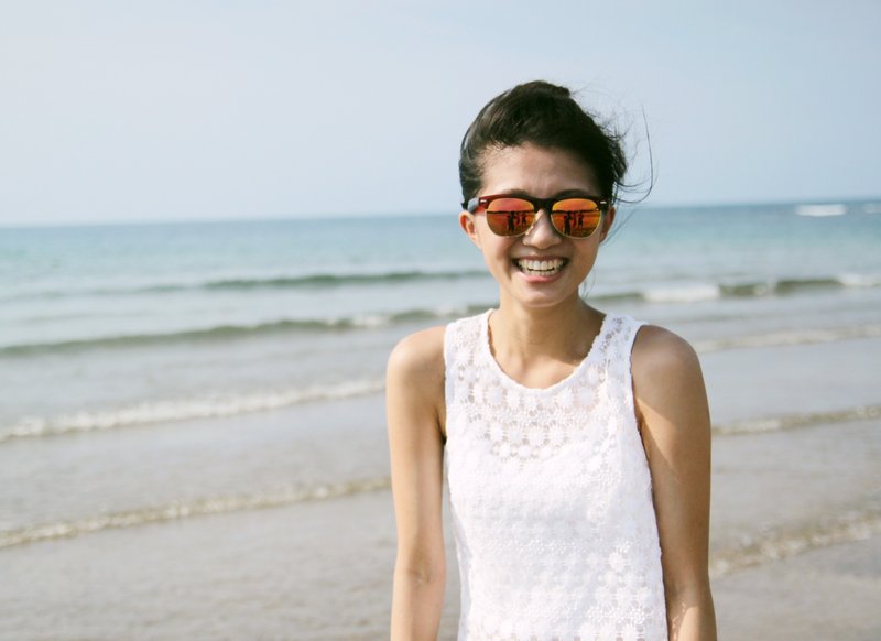 太阳眼镜│咖啡色眉架墨镜│橘色反光镜片│抗UV400│2is SeanS6 - 眼镜/眼镜框 - 其他金属 咖啡色