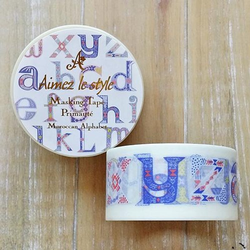 Aimez le style 28mm和纸胶带 (04536 摩洛哥字母) - 纸胶带 - 纸 蓝色