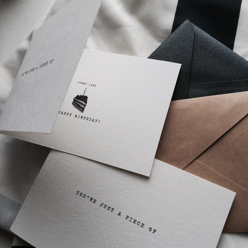 你只是一块很好吃的蛋糕 // 快乐生日系列 - 卡片/明信片 - 纸 黑色