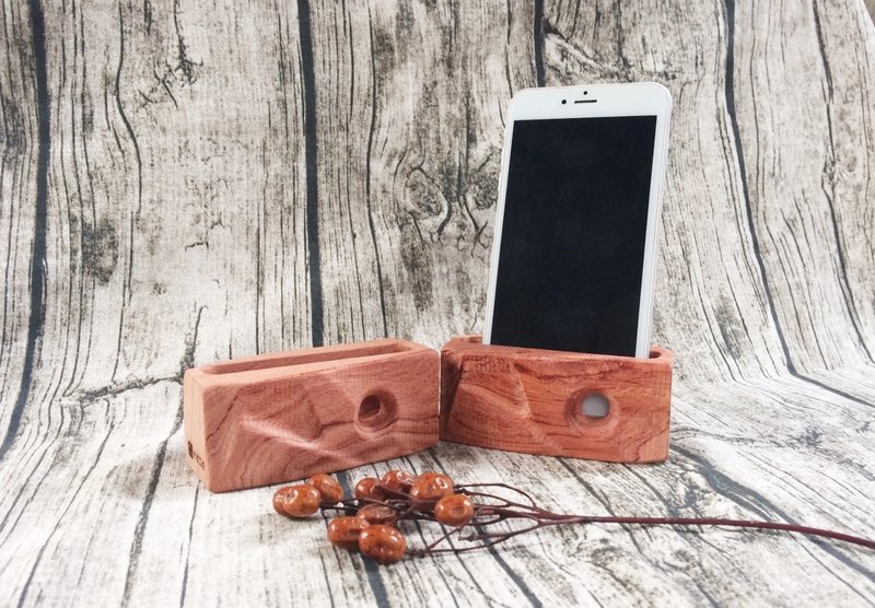原木木作手机免提座-几何风 - 扩音器/喇叭 - 木头 咖啡色