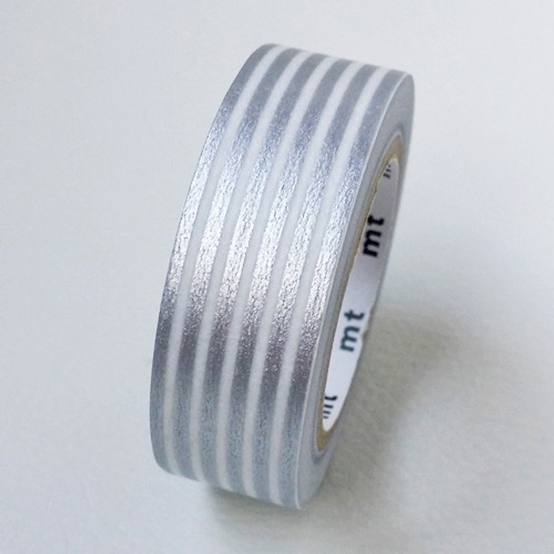 mt 和纸胶带 Deco【横条纹-银(MT01D323)】2016SS - 纸胶带 - 纸 灰色