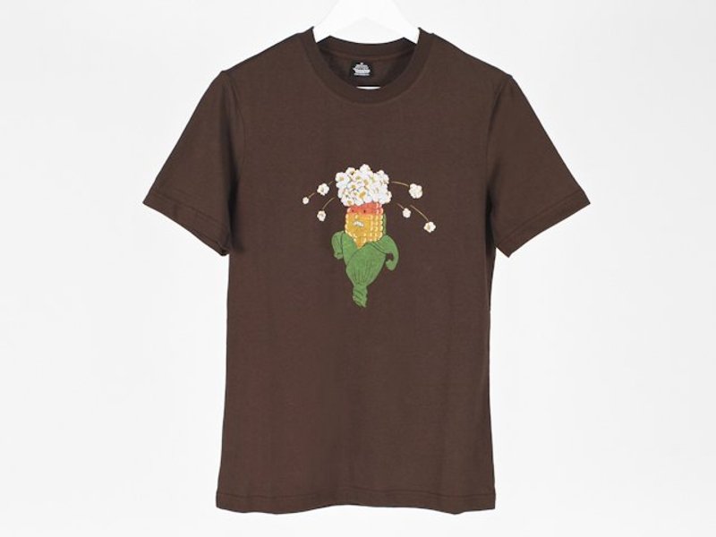 愤怒黍 Angry Corn 男生 - 男装上衣/T 恤 - 棉．麻 咖啡色
