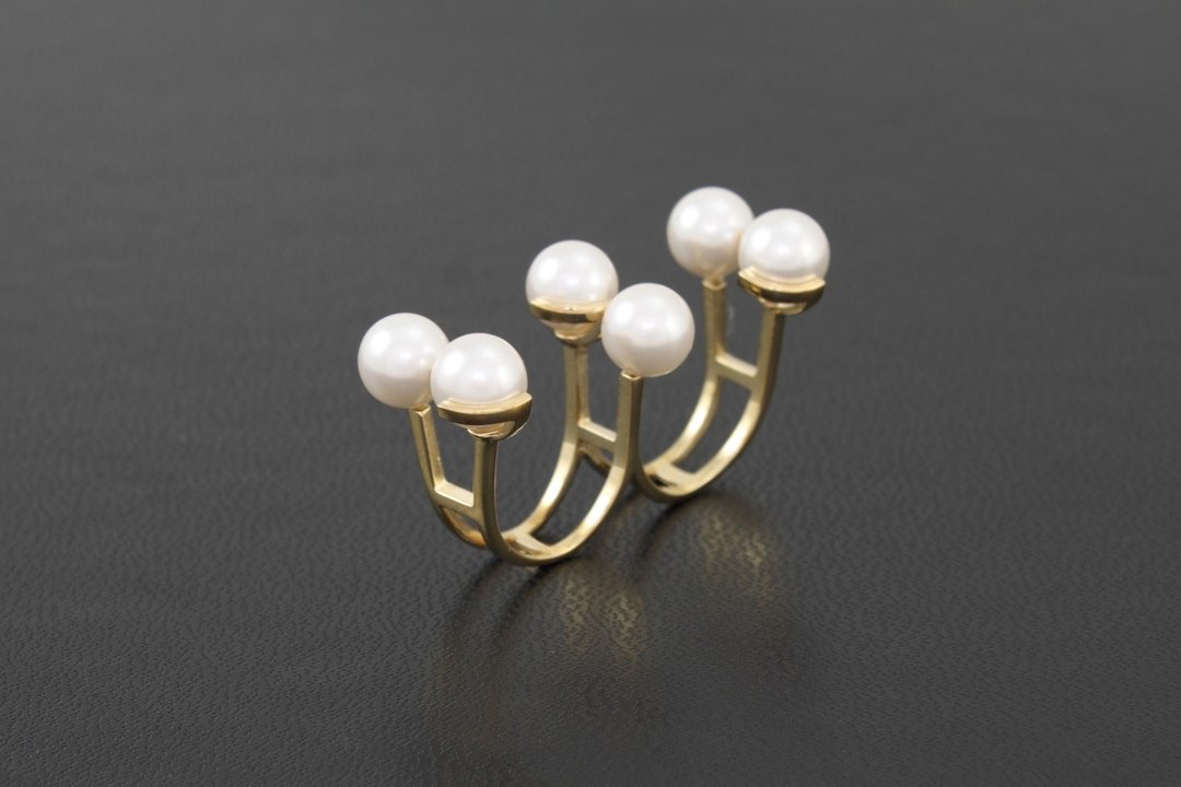 Sixtet Pearl Ring - gold - 戒指 - 其他金属 金色