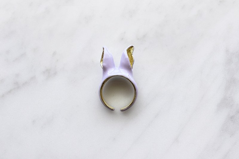 紫色兔子耳朵戒指 - 戒指 - 纸 紫色