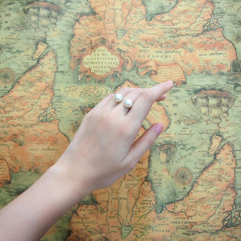 华丽庞克-黄铜/日本仿珠 - 戒指 - 其他金属 