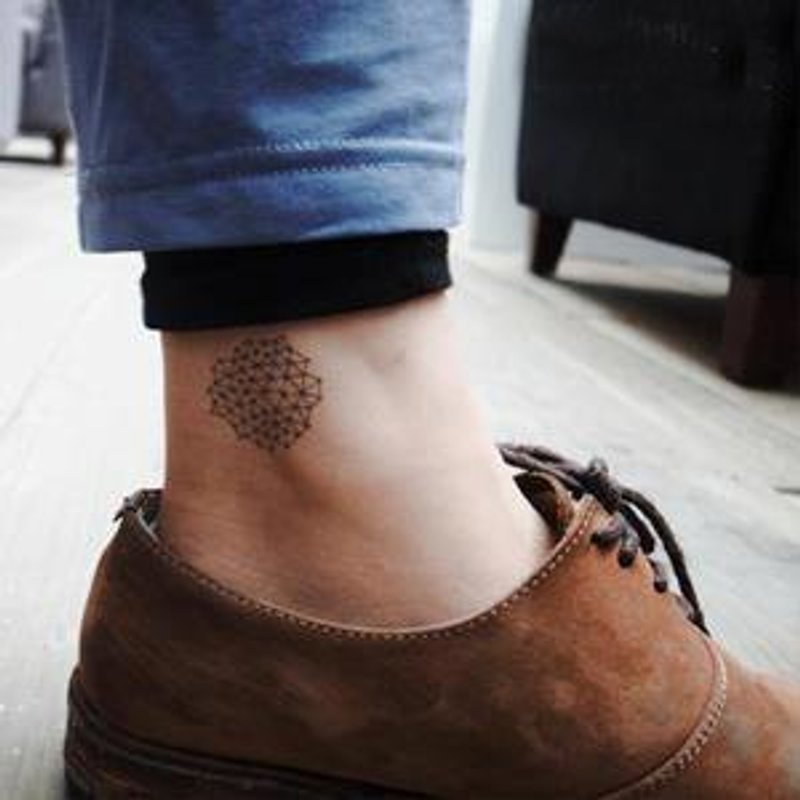 *tattoo* 细胞分裂，给灰色人的线条组合 1组5个不同款 - 贴纸 - 纸 黑色