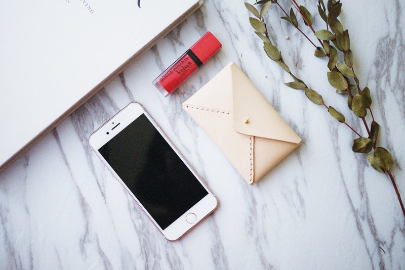 真皮手作 随身卡夹 名片夹 可免费打印名字 大容量  原皮色 多色 - 证件套/卡套 - 真皮 咖啡色