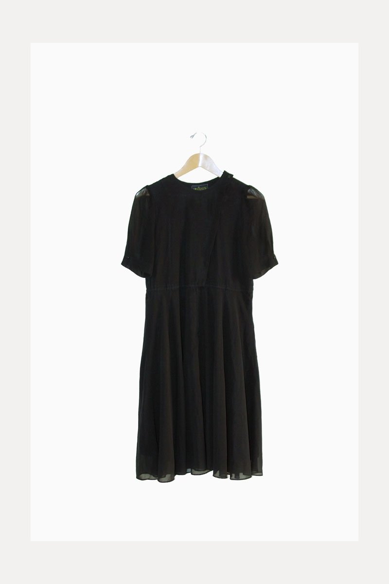 恰丸与猫♫~黑色女巫雪纺长洋装 - 洋装/连衣裙 - 其他材质 黑色