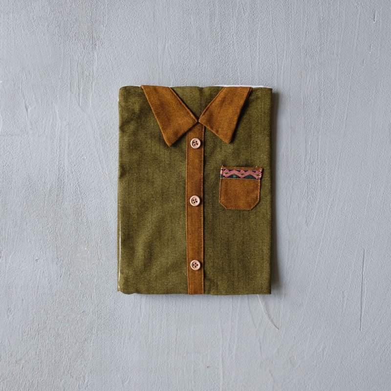 一片草原牛仔衬衫 书衣 - 书衣/书套 - 其他人造纤维 绿色