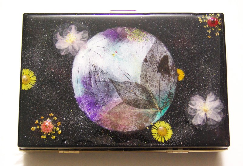 押花Pressed Flowers Clutch - 手拿包 - 塑料 黑色