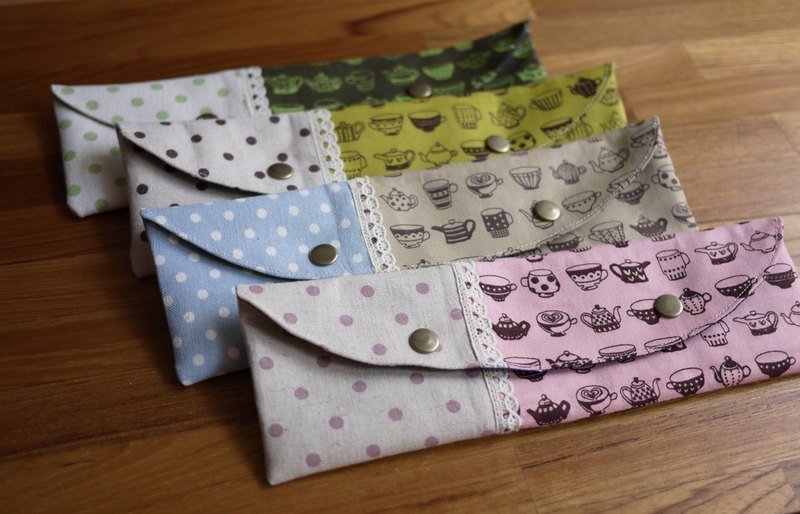 【凯蒂．心．手感生活】暖心小礼物=手工制。环保餐具包=粉红 - 随行杯提袋/水壶袋 - 棉．麻 粉红色