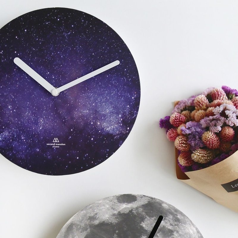 Dessin x SECOND-MANSION-大自然系列设计挂钟-宇宙星空,PLD67540 - 时钟/闹钟 - 塑料 蓝色