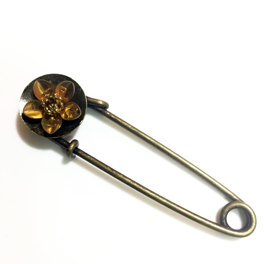 Steampunk蒸汽庞克风格 披风别针Pin flower - 胸针 - 其他金属 金色