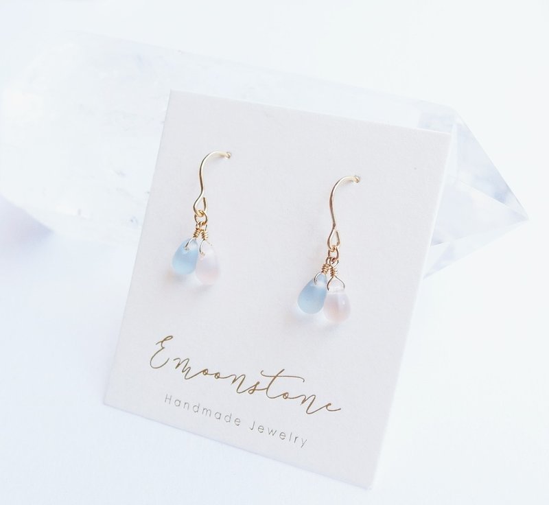 共生氲滴   粉嫩色系迷你耳环 百搭 定制化 送礼 天然石 轻珠宝 - 耳环/耳夹 - 其他材质 多色