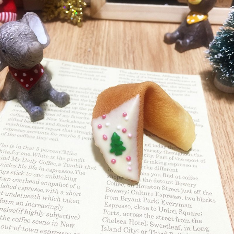 雪人圣诞礼盒 幸运饼干 圣诞树红拐杖白巧克力风味  圣诞交换礼物Merry Christmas FORTUNE COOKIE - 手工饼干 - 新鲜食材 绿色