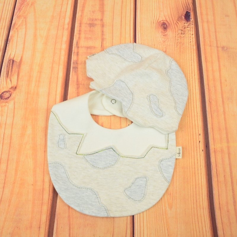 诞生系列两件套 - 围嘴/口水巾 - 棉．麻 白色