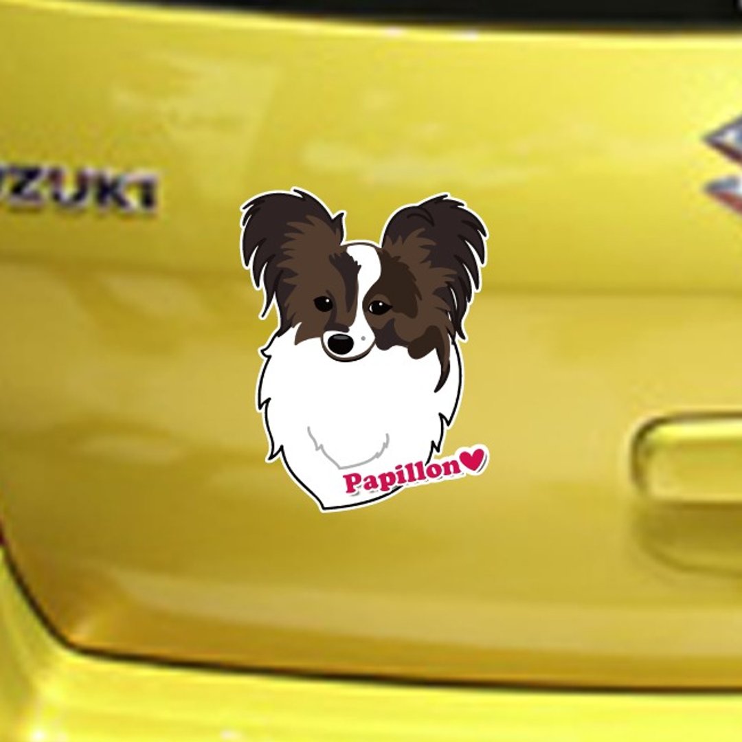 Papillon蝴蝶犬车贴 - 贴纸 - 防水材质 