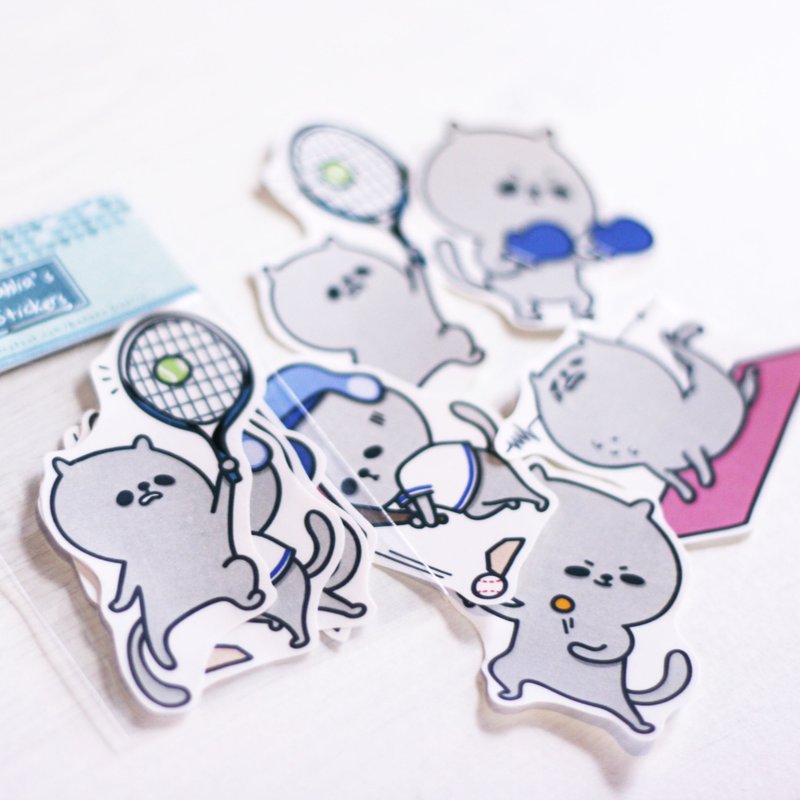 [ 挤霸抠运动去 ]-白底贴纸组#1 - 贴纸 - 防水材质 