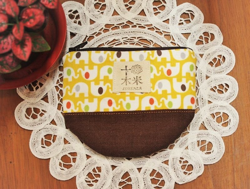 【十木米．Lorenza】黄大象 半饼零钱包 / 小物袋 - 零钱包 - 其他材质 黄色