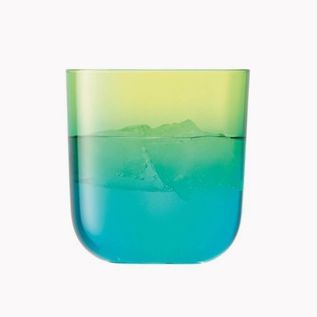 420cc【可刻字的渐层手工杯】(西西里亚黄绿色)英国LSA Mezzo Glass 彩色玻璃刻字水杯 - 酒杯/酒器 - 玻璃 绿色