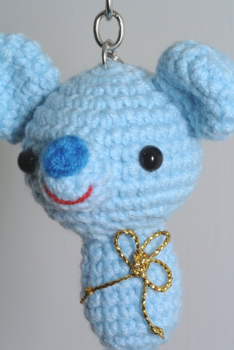 【Knitting】十二生肖系列-鼠兆丰年 - 钥匙链/钥匙包 - 其他材质 蓝色