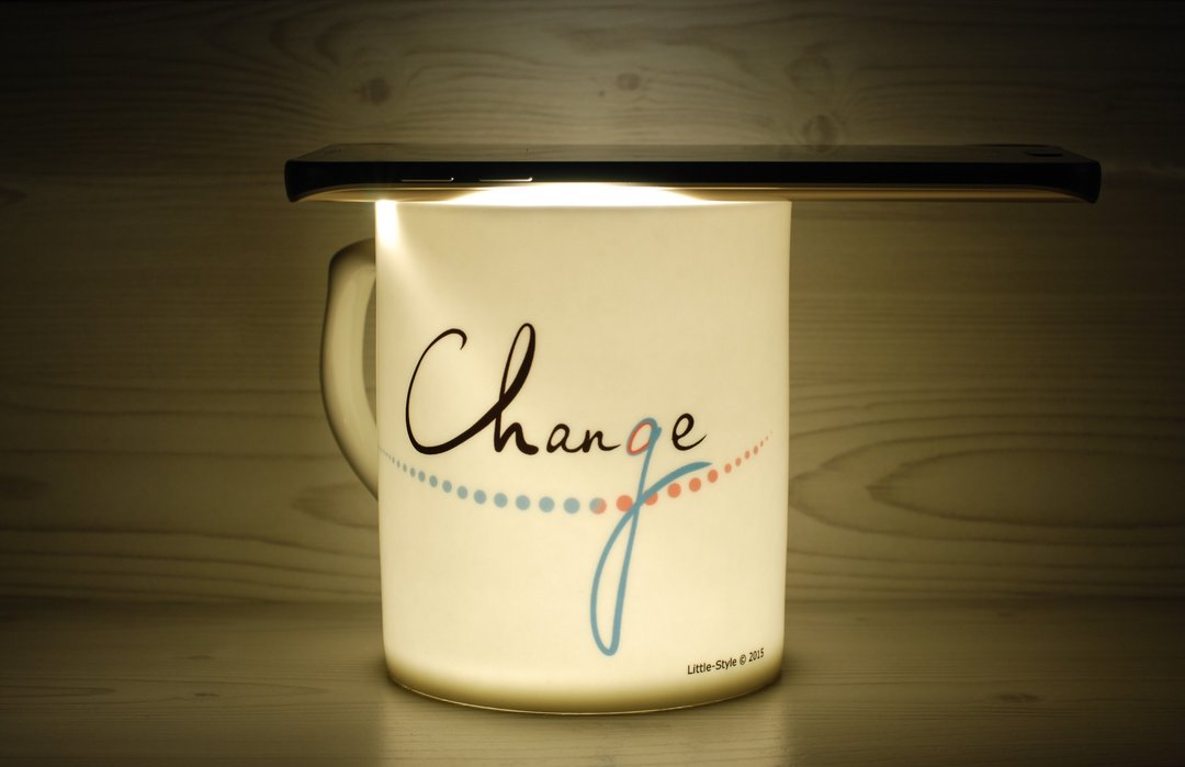骨瓷马克杯-Change&amp;Chance(定制) - 咖啡杯/马克杯 - 瓷 白色