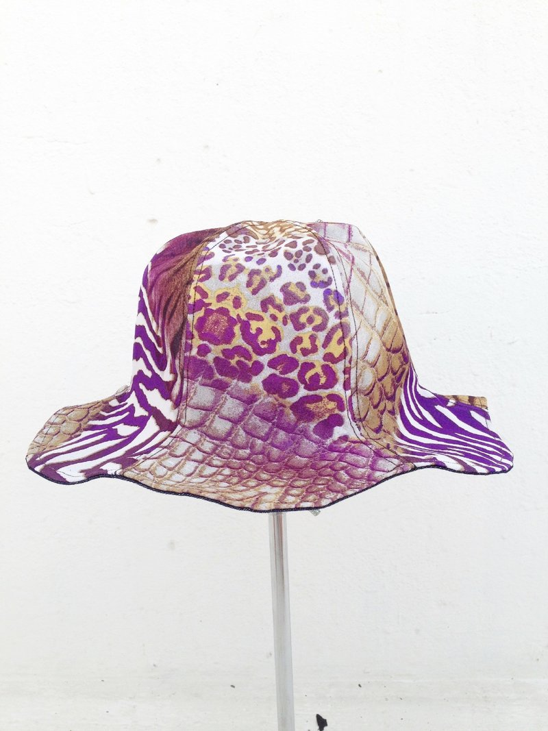 【Qucky】《盛夏莽原派对》紫棕王者／硬挺伞状花朵帽 - 帽子 - 其他材质 紫色