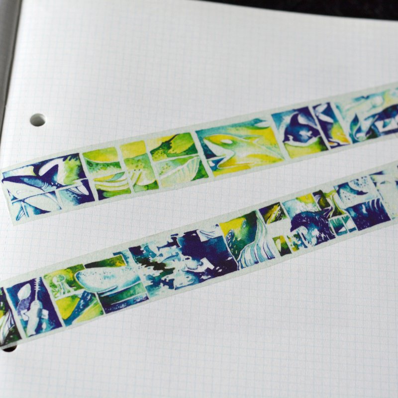 ◆◆年终特价◆◆【海洋教育企划】回家安全！插画家张简清子 - 纸胶带 - 纸 白色