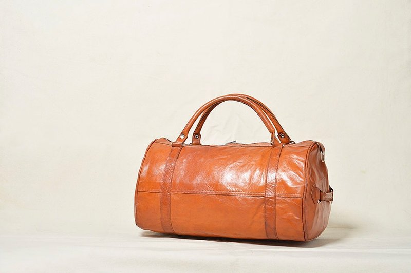 Vintage 古董包 - 手提包/手提袋 - 真皮 咖啡色