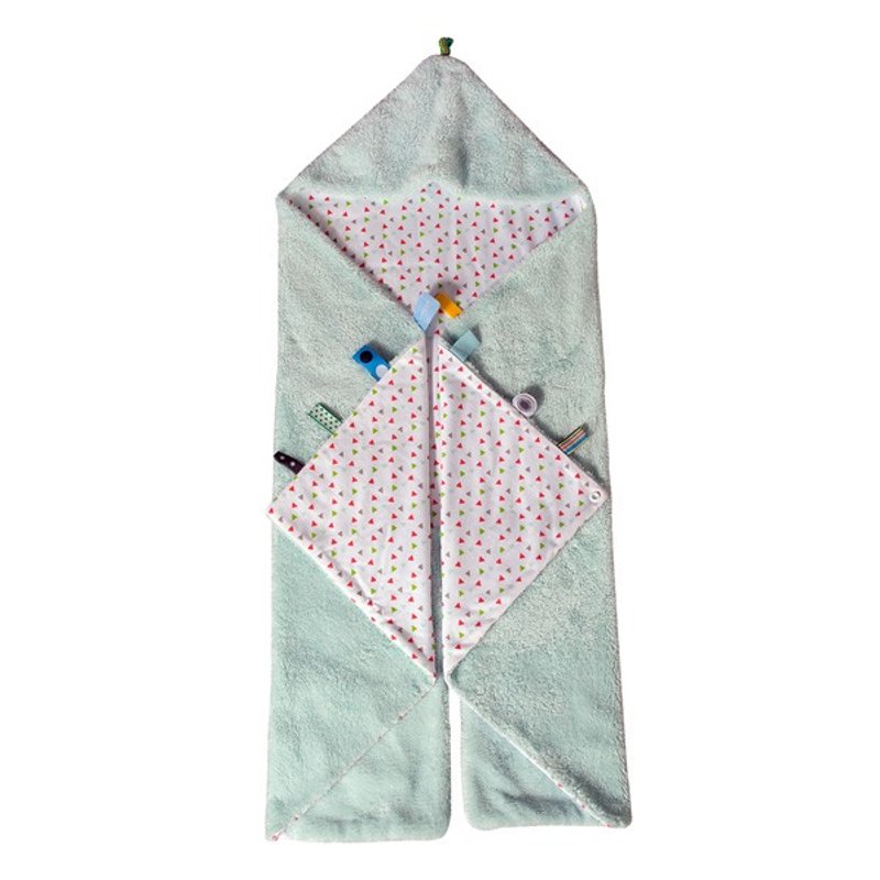 Snoozebaby荷兰宝贝便利包巾-毛绒系列 - 满月礼盒 - 棉．麻 蓝色