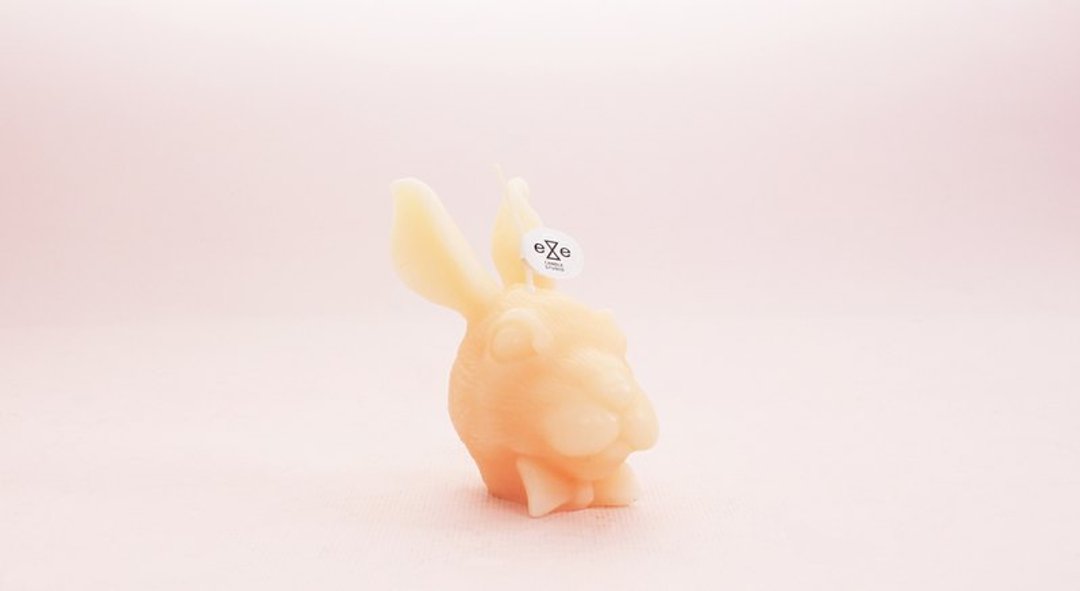 肤色兔子造型蜡烛 rabbit - 香薰/精油/线香 - 蜡 粉红色