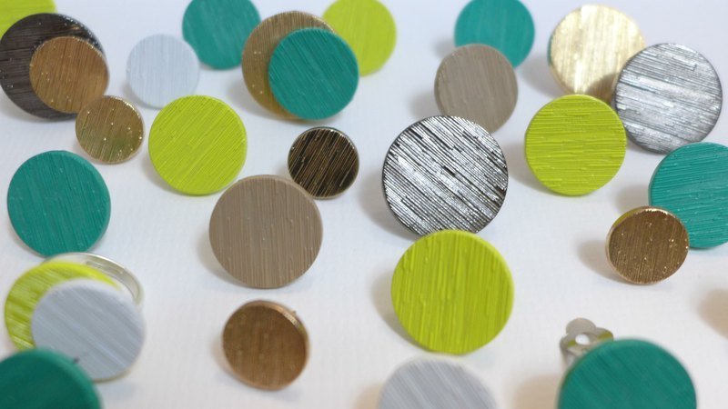 【N.U. Studio】圆圆-圆圆 耳环(夹式款) - 耳环/耳夹 - 其他金属 多色