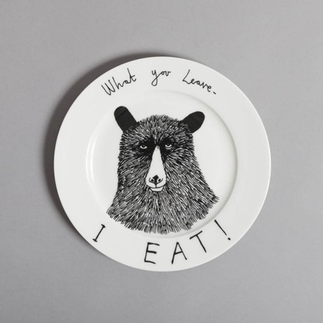 What you leave, I eat 骨瓷餐盘 | Jimbobart - 盘子/餐盘/盘架 - 其他材质 黑色