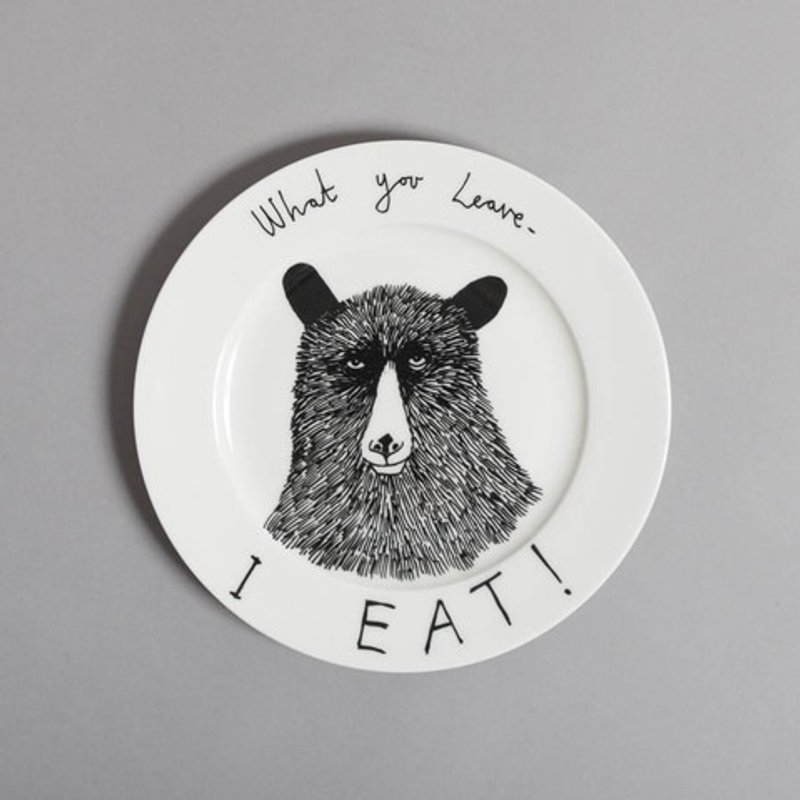 What you leave, I eat 骨瓷餐盘 | Jimbobart - 盘子/餐盘/盘架 - 其他材质 黑色