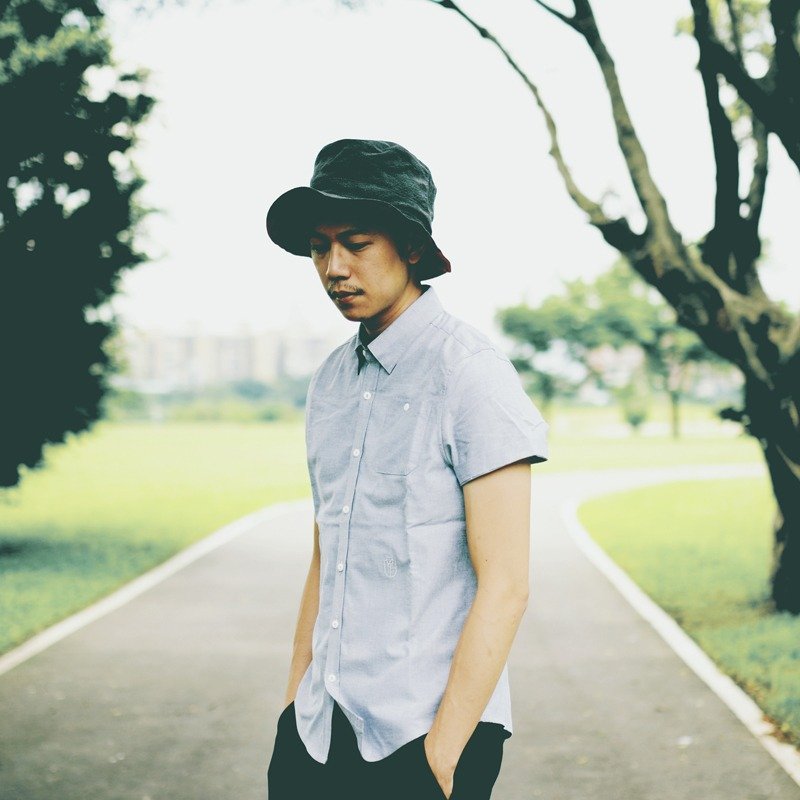 素面纯棉反折短袖牛津衬衫 - 男装衬衫 - 其他材质 黄色