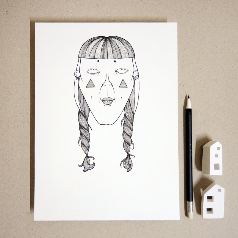 单人肖像定制化_给最特别的他(她).生日,礼物 - 订制画像 - 纸 白色