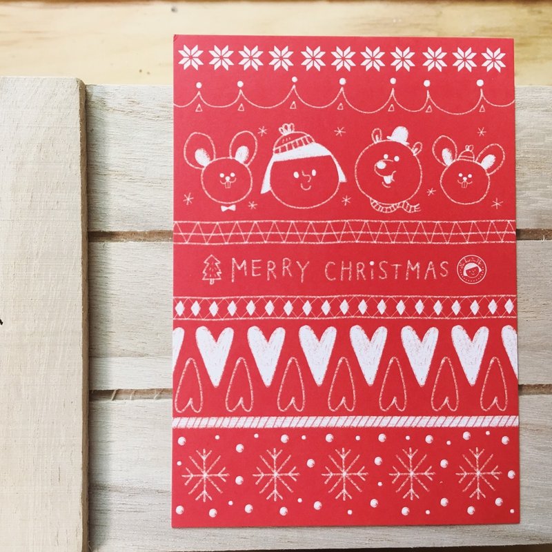 FiFi耶诞明信片－红色雪花耶诞节 - 卡片/明信片 - 纸 红色