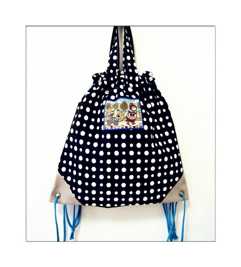 两用式束口后背包-俄罗斯娃 - 侧背包/斜挎包 - 其他材质 黑色