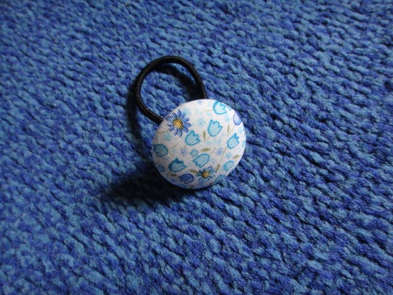 天蓝碎花 钮扣发圈 C48CIY44 - 发饰 - 其他材质 蓝色