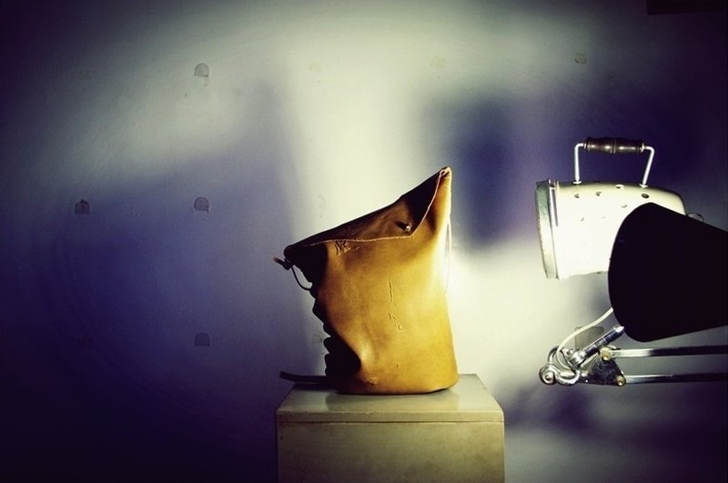 ~后菜园~自制配件 浅棕色牛皮水桶包 BC-19 VINTAGE/USED/MOD'S - 侧背包/斜挎包 - 真皮 咖啡色