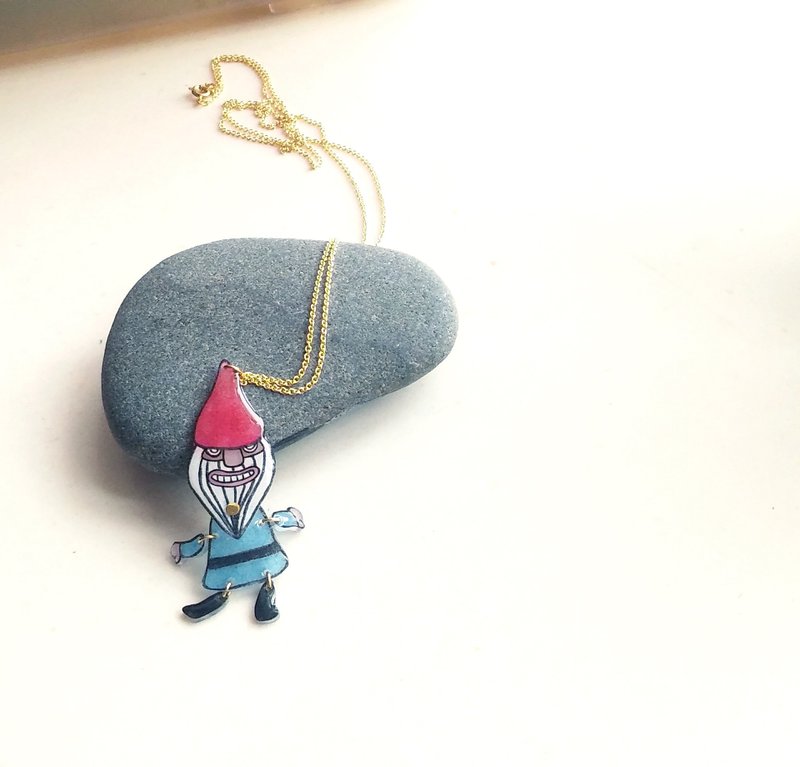 童话系列 项链- 花园精灵- 手绘 - 颈链 - 压克力 红色