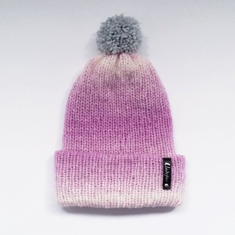 冬日暖暖手作双层羊毛渐层针织帽-开动了!芋头棉棉冰 - 帽子 - 其他材质 紫色