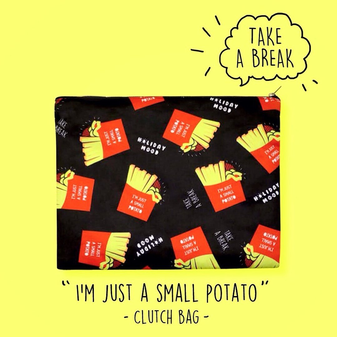 I'm just a small potato clutch bag 薯条手拿包 - 手拿包 - 其他材质 黑色