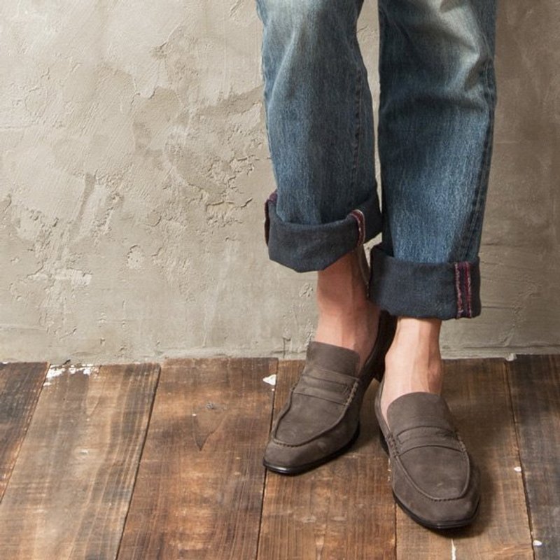 O’Ringo林果良品│小方头乐福鞋Loafer│【Jimmy X林果】│灰色 - 男款休闲鞋 - 真皮 灰色