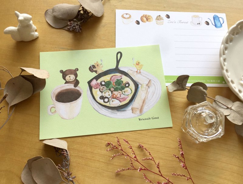 *Zoe's forest*义式蛋饼配咖啡 cs45 - 卡片/明信片 - 纸 