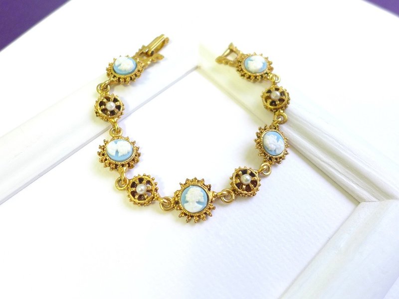 【Studio 5629】Vintage 西洋古董饰品 宫廷cameo古董手环(有标记) - 手链/手环 - 其他金属 