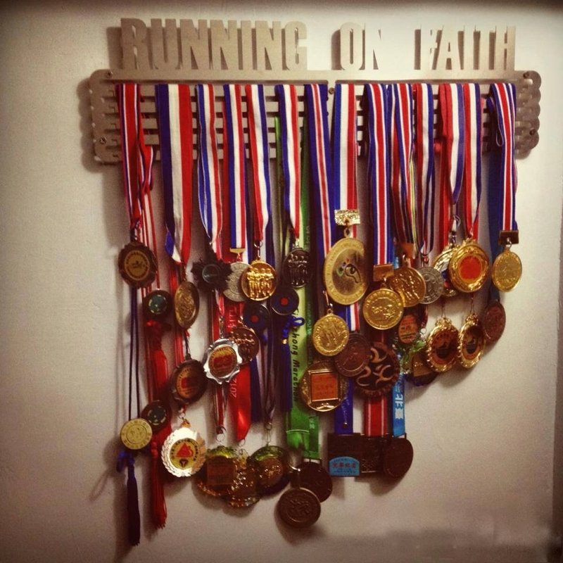 “霸王款”五排式奖牌架(市面最大)、奖牌挂架、奖牌收纳、奖牌陈列架，比赛勋章架Medal Display、生日礼物，马拉松、单车铁人、脚踏车 - 其他 - 其他金属 银色