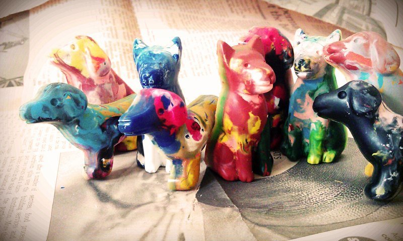 定制蜡笔狗组（9只一套） - 其他 - 其他材质 多色